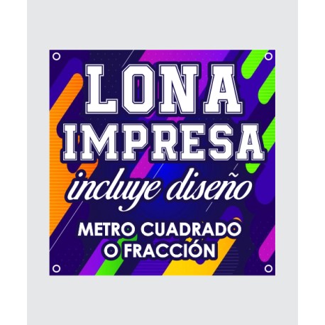 LONA PUBLICITARIA CON DISEÑO