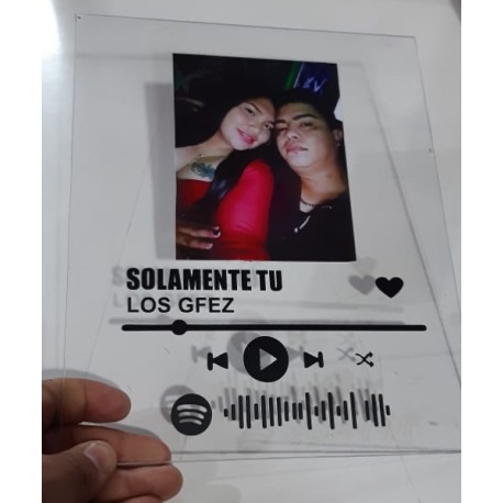 Cuadro Spotify Personalizado Acrilico