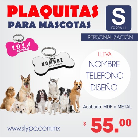 PLAQUITAS PARA MASCOTAS